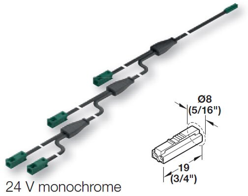 Extension lead, 12V Häfele Loox, between driver and light - in the