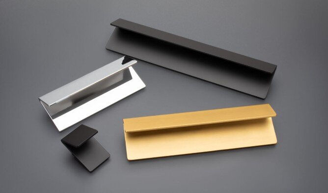 Sietto Fold collection of modern decorative edge cabinet pulls